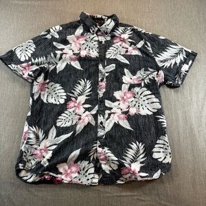 Cactus Man NYC On The Road Mens Floral Short Sleeve Button Up XL Slim Travellers